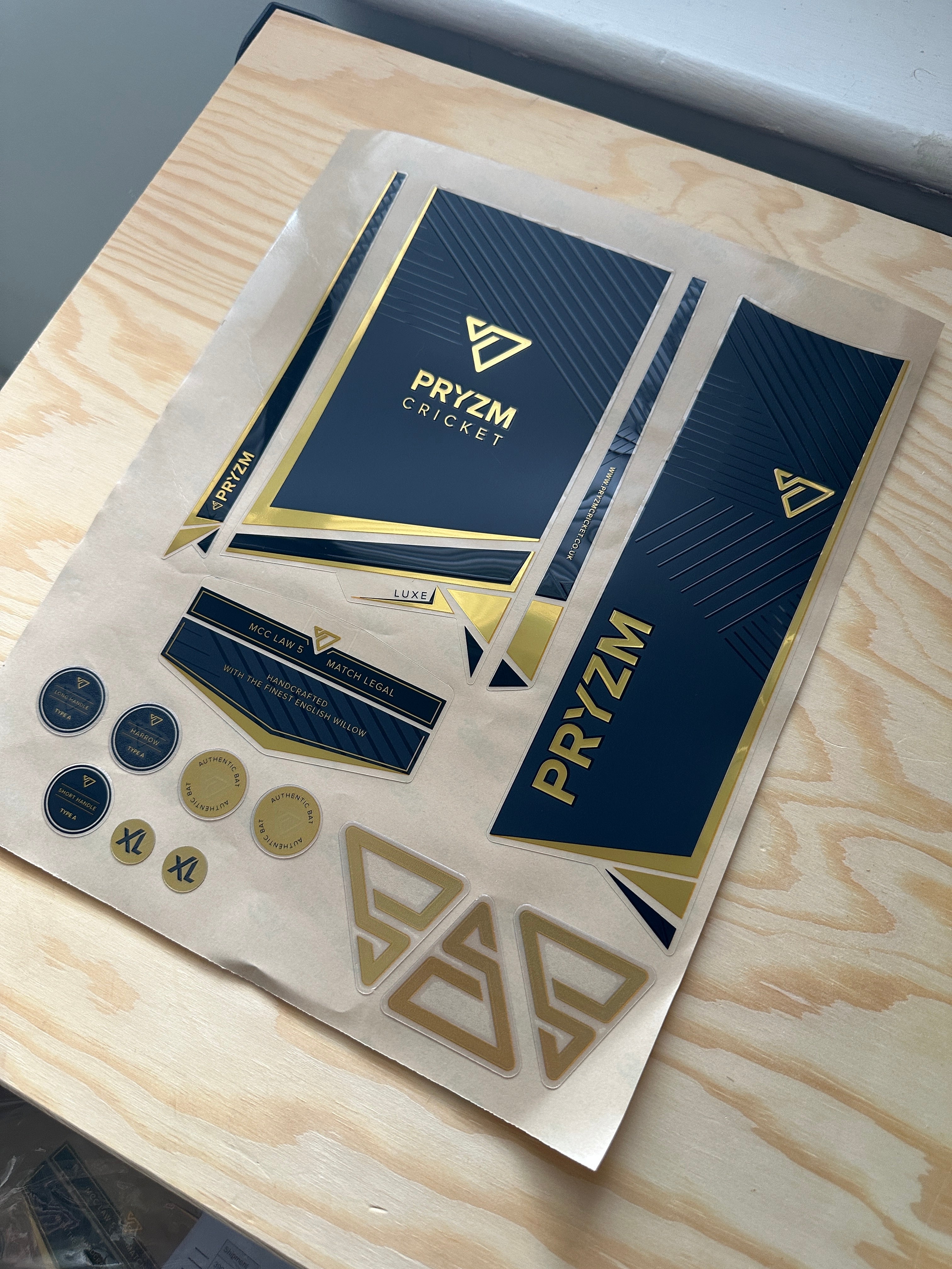 Luxe Obsidian Navy Cricket Bat Stickers